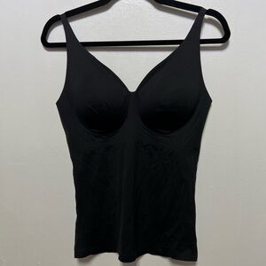 “Rhonda Sheer” Black Adjustable Straps Removal Pads SZ: (L) Slimming Sexy Top